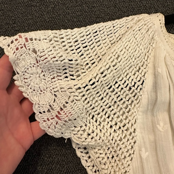 Ulla Johnson White Eye-lit Crochet Tunic Blouse/ Mini Dress Beach Coverup - Picture 3 of 9